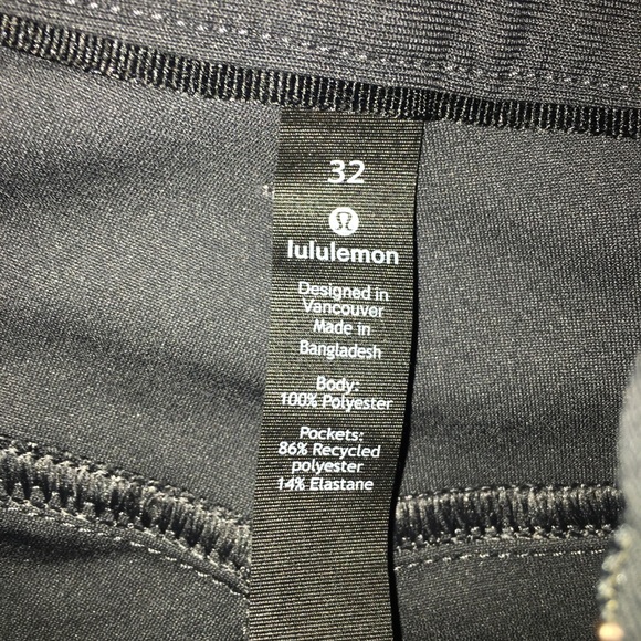 Inseam 33” Lululemon Grey Black (Stoney color?) 32” Waist ABC Pants Skinny - Picture 8 of 16